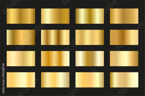 Color Palette collection of golden gradients