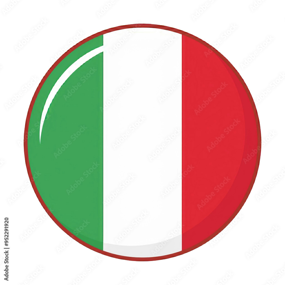 Round icon of the Italian flag Round icon of the Italian flag