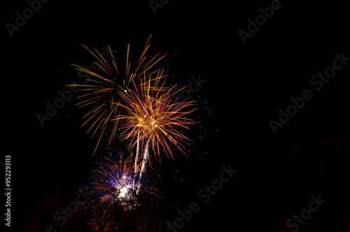 Explosion of fireworks in the night