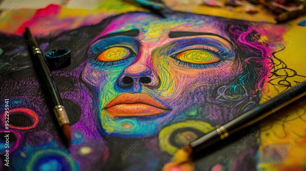 Fototapeta premium Art therapy session focused on healing and self-expression