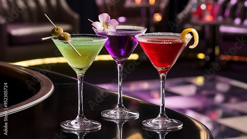 Wallpaper Mural Trio of Colorful martini Cocktails Torontodigital.ca