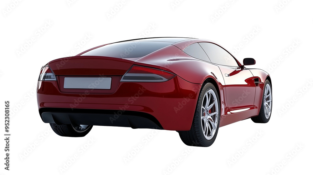 Naklejka premium Red sports car isolated on transparent background