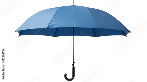 Blue umbrella open isolated on transparent background

