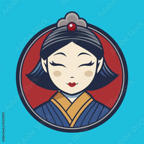 geisha vector style 01