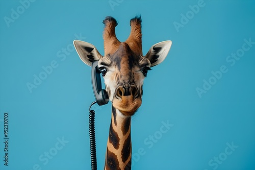 giraffe in the sand photo