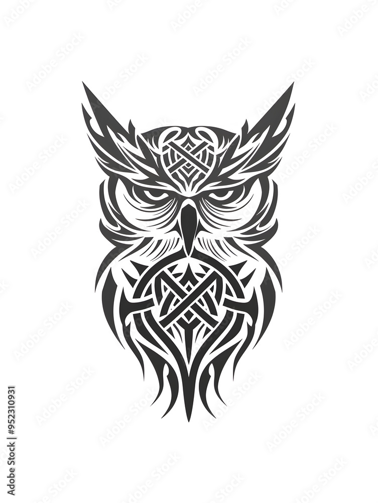 Owl head very simple traditional tattoo flash styles illustration Owl head very simple traditional tattoo flash styles illustration