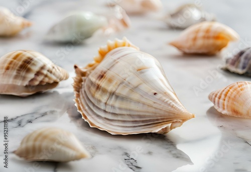 Seashell are beautiful, used as decorations, have patterns and colors.