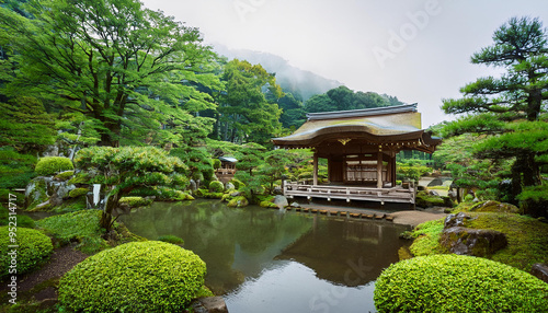 japanese garden and pond