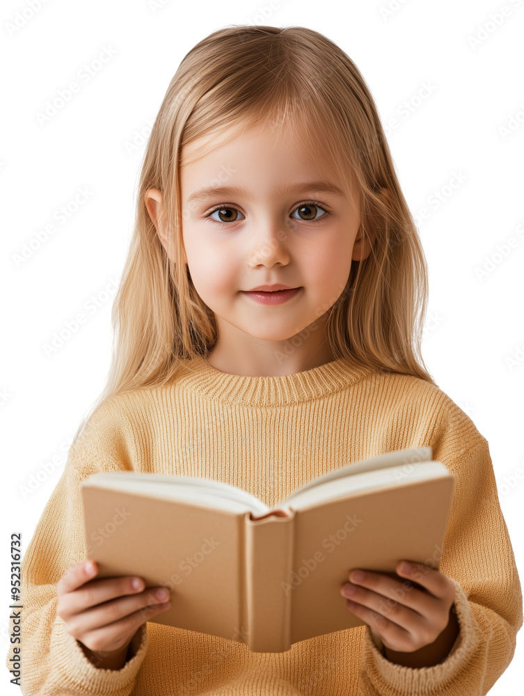 Young girl reading a book isolated on transparent background
Young girl reading a book isolated on transparent background