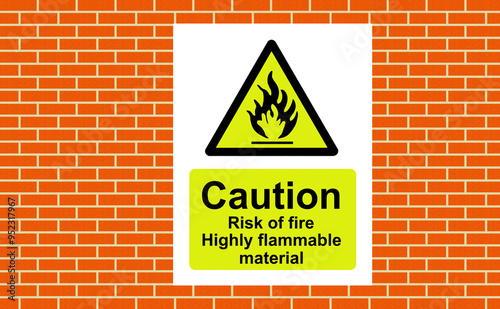Caution risk of fire, highly flammable material