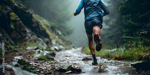 Trail running in the mountain