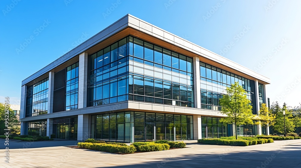 Modern urban business building on a sunny day : Generative AI Modern urban business building on a sunny day : Generative AI