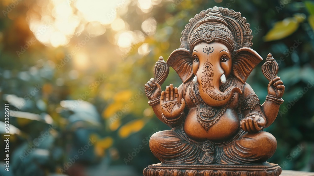 Ganesha idol with space for text in the background. Remover of obstacles. Ganesha idol with space for text in the background. Remover of obstacles.