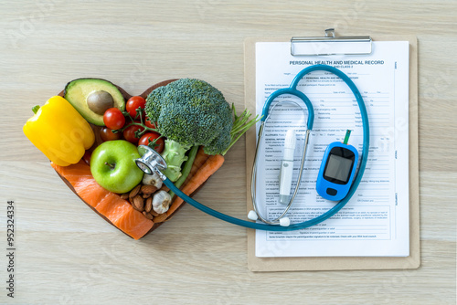 Keto food for ketogenic and cholesteral diet, healthy nutritional eating lifestyle for good heart health with high fat protein, low-carb to prevent diabetes illness, diabetic disease control photo
