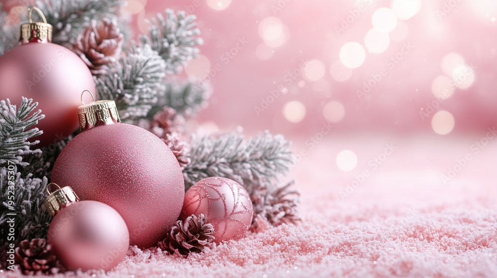 Merry Christmas and happy New Year background, modern and minimalistic, pink blush tone Merry Christmas and happy New Year background, modern and minimalistic, pink blush tone