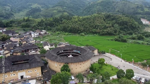 aerial view of the tulous of Fujian in China