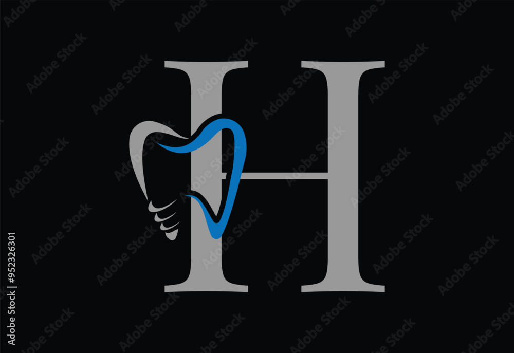 Dental Logo Design. Dentist Logo with latter H. Dental Logo Design. Dentist Logo with latter H.
