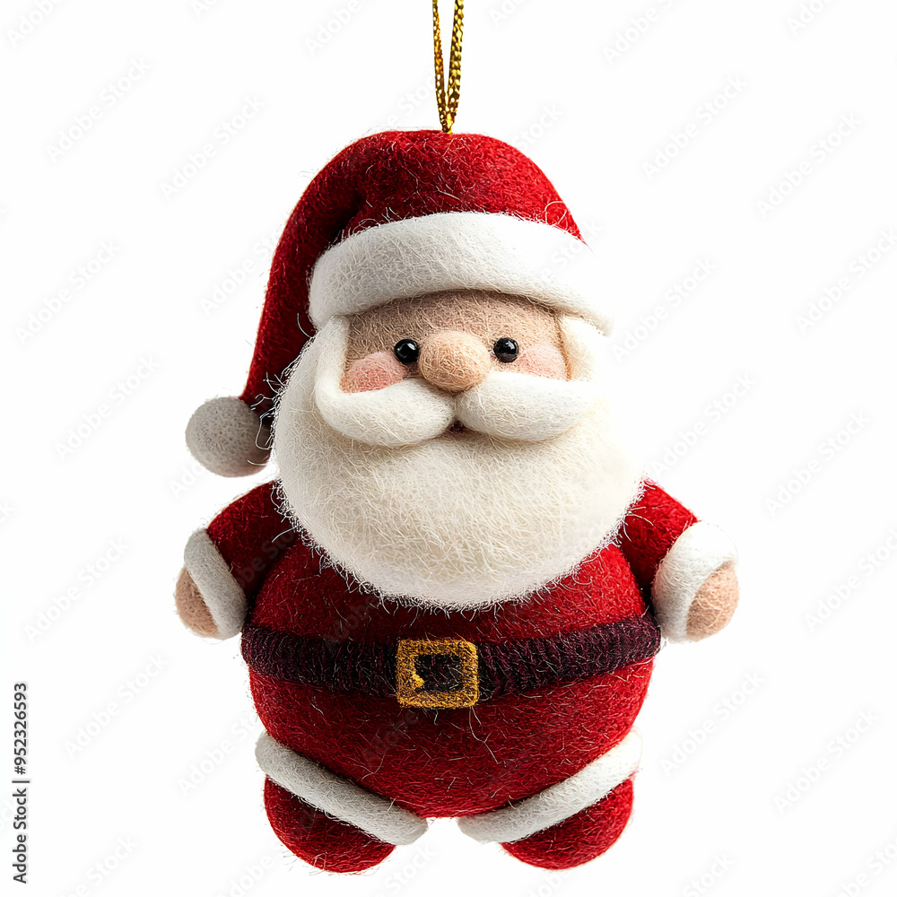 Charming felt Santa ornament adds a festive touch to holiday decorations, perfect for Christmas celebrations and gifting.