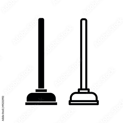 Plunger (Toilet Plunger) icon. Plumber's tool. Designed to clear clogged pipes.