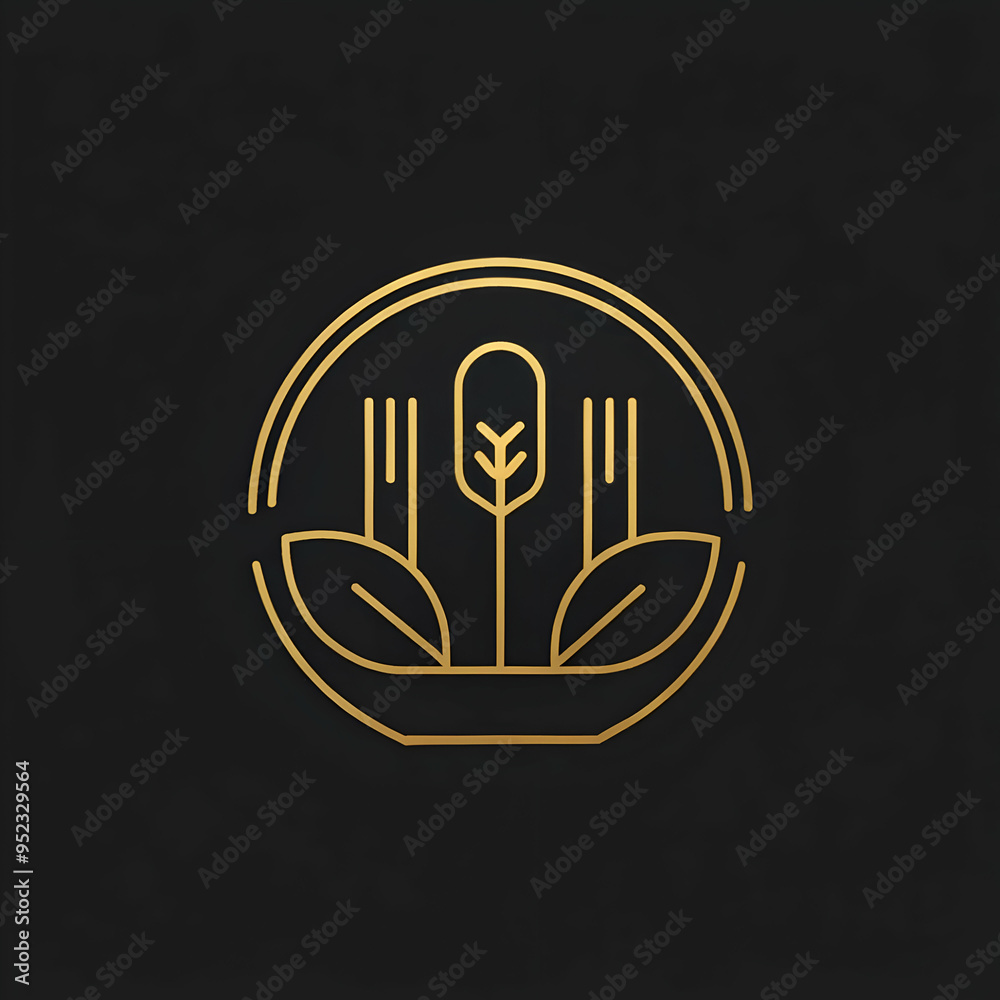 Simple luxury restaurant logo design linear style Simple luxury restaurant logo design linear style