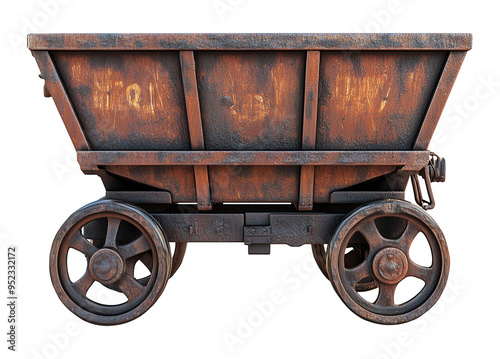 Mine Cart Side View Isolated on Transparent Background PNG
