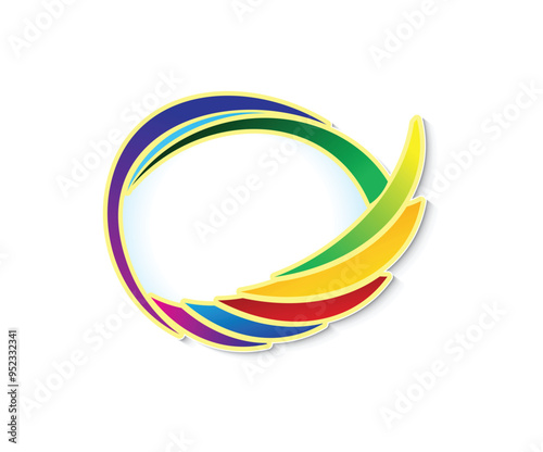 abstract artistic creative artistic rainbow shape.eps