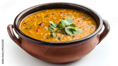 Delicious dal tadka isolated on white background