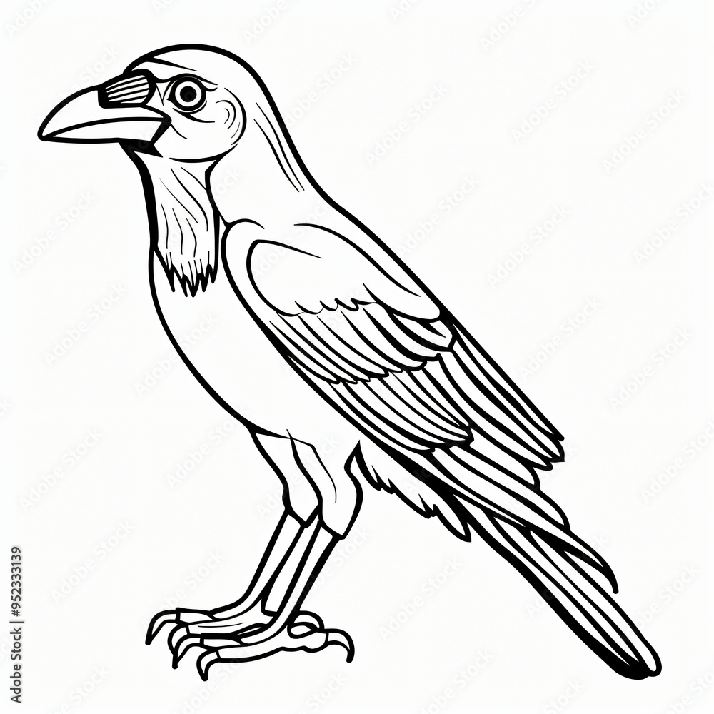 Fototapeta premium Crow children coloring book page isolated
