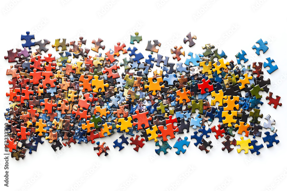 A simple and isolated image of a puzzle on a white background, representing problem-solving, connection, and the process of fitting pieces together to form a whole. A simple and isolated image of a puzzle on a white background, representing problem-solving, connection, and the process of fitting pieces together to form a whole.