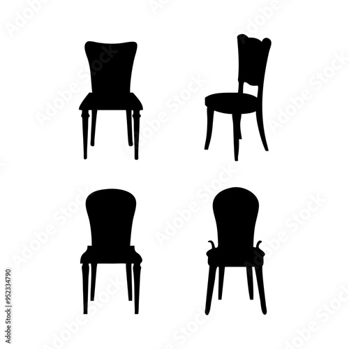 chair icon, chair vector silhouette, isolated on white  office chair