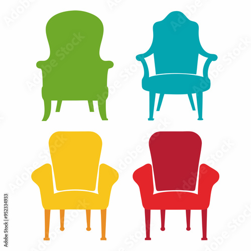 chair icon, chair vector silhouette, isolated on white  office chair