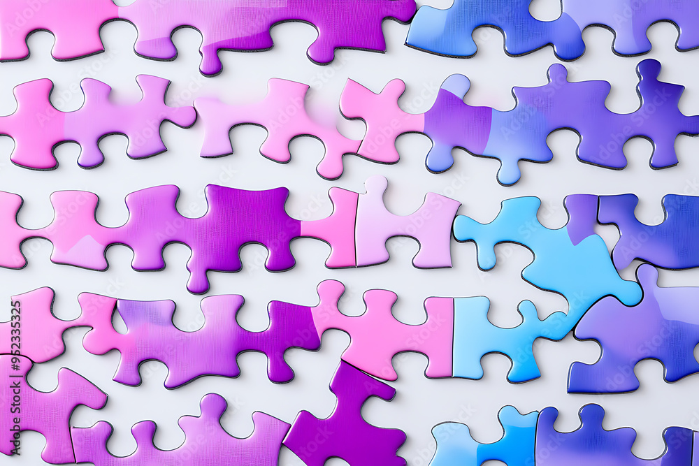 A simple and isolated image of a puzzle on a white background, representing problem-solving, connection, and the process of fitting pieces together to form a whole. A simple and isolated image of a puzzle on a white background, representing problem-solving, connection, and the process of fitting pieces together to form a whole.