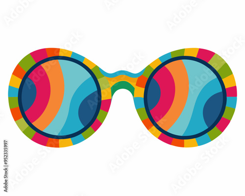 set of colorful sunglasses, summer background with summer sunglasses