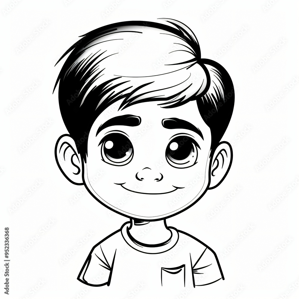 boy children coloring book page isolated boy children coloring book page isolated