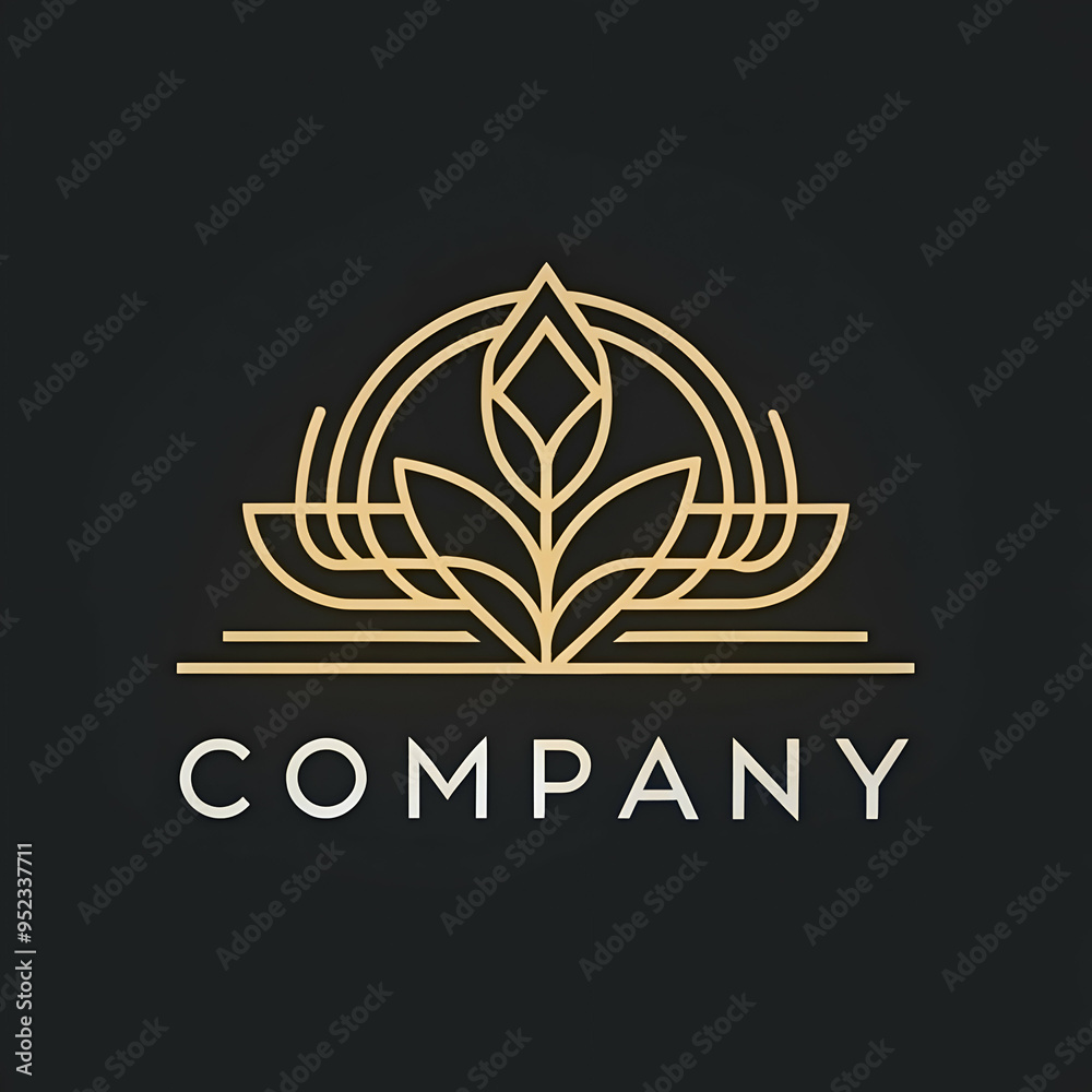 Fototapeta premium Modern luxury company logo design linear style