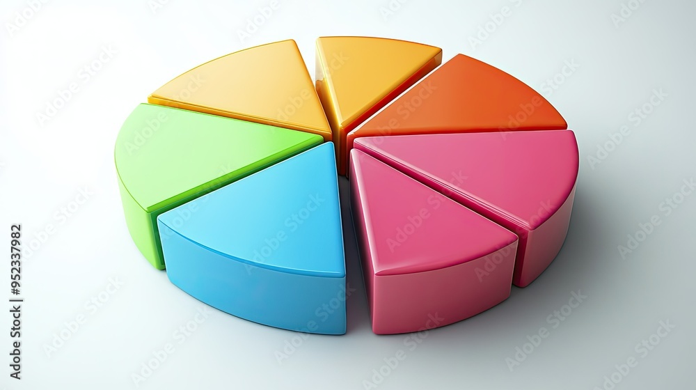 Obraz premium A financial pie chart with 3D effects and clean divisions, symbolizing market analysis and successful strategies
