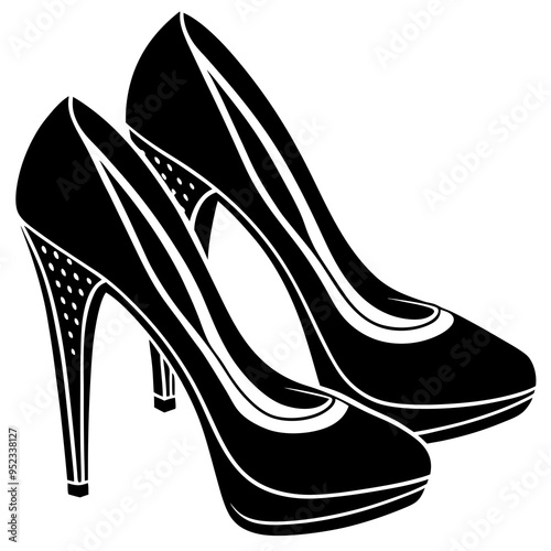 high heels silhouette on a white background