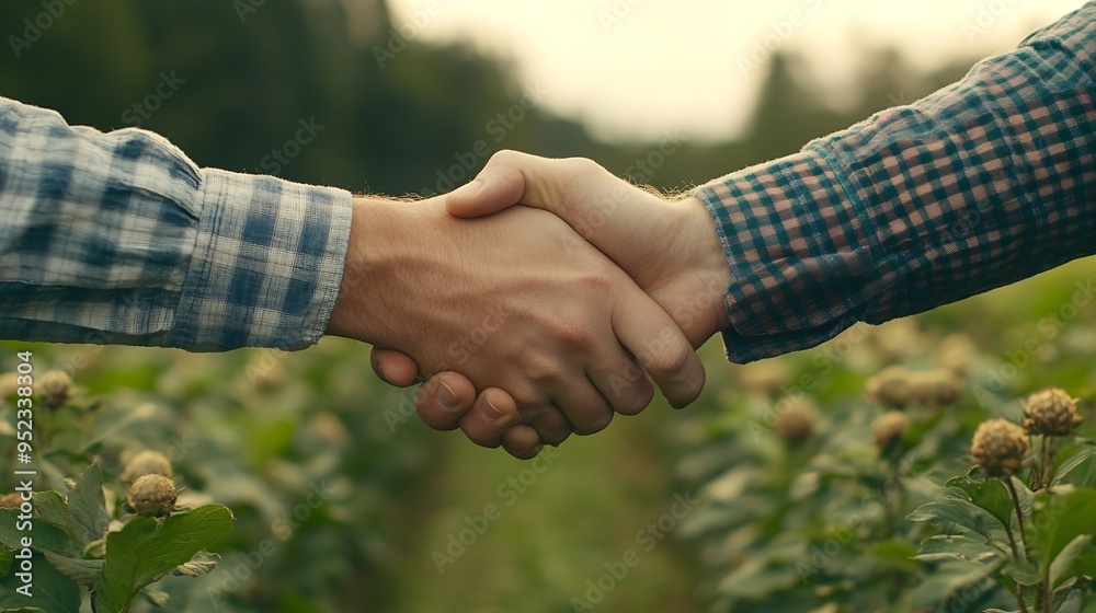 Thank you handshake and people with b2b farm deal for agriculture ...
