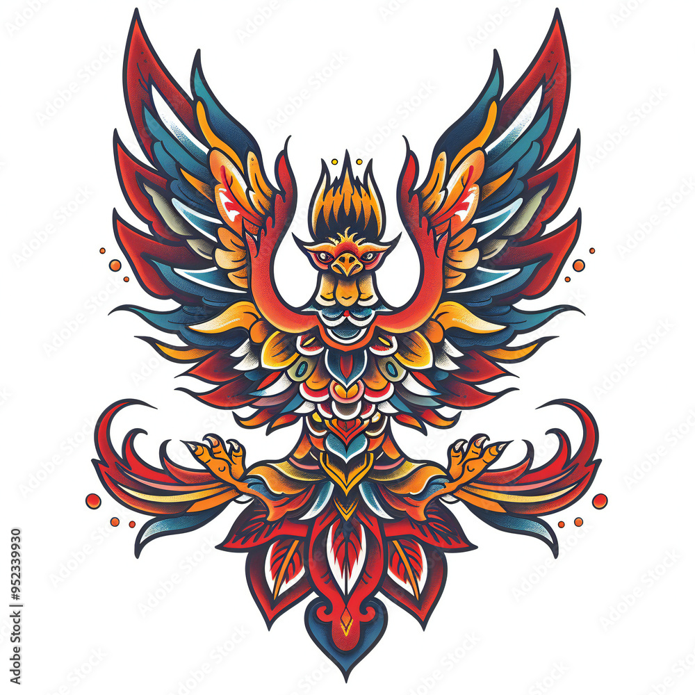 Phoenix head very simple traditional tattoo flash styles illustration Phoenix head very simple traditional tattoo flash styles illustration