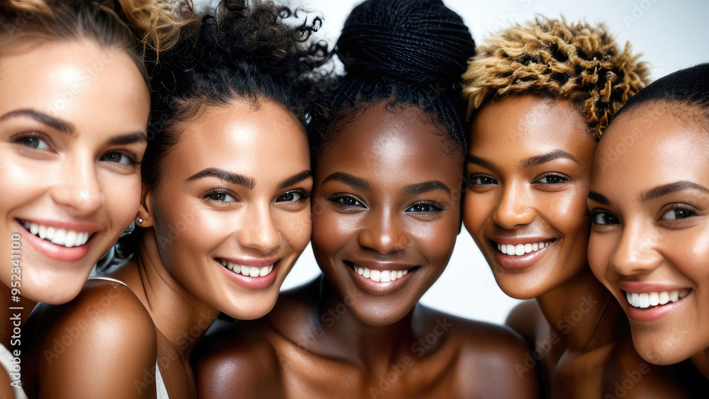 beauty and happy black women for natural wellness, skincare and togetherness, empowerment or unity beauty and happy black women for natural wellness, skincare and togetherness, empowerment or unity