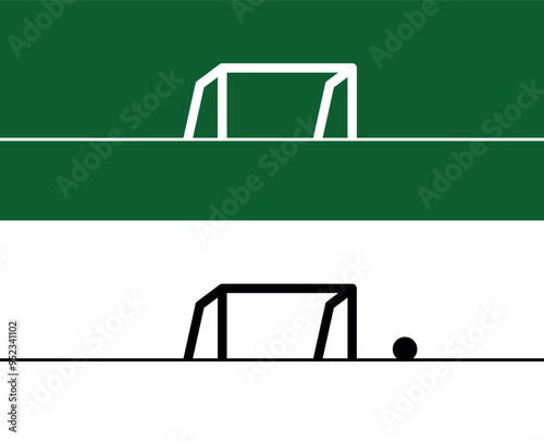Football (soccer) goal icon. Attribute and symbol of the game of football. Gates with a net, the place of the goalkeeper's game.