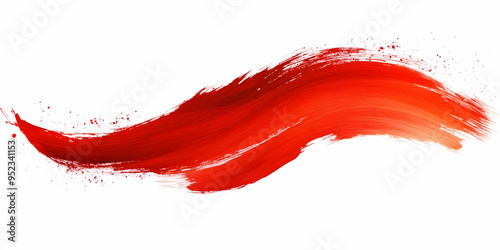 A vibrant red paint stroke creates dynamic movement, ideal for backgrounds, graphics, or artistic designs.