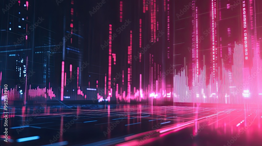 A futuristic financial graph with glowing lines and digital elements, representing successful market analysis. A futuristic financial graph with glowing lines and digital elements, representing successful market analysis.