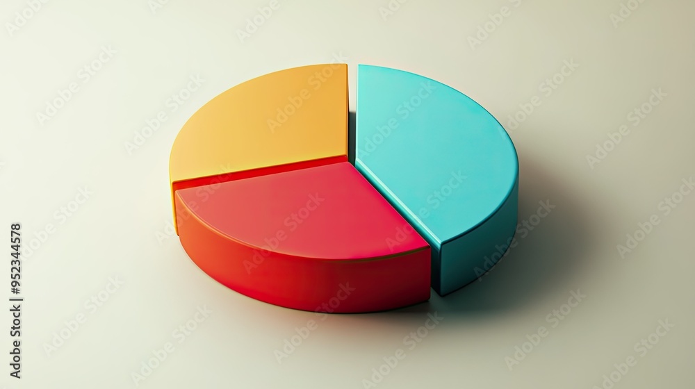 A minimalist financial pie chart with clean divisions and vibrant colors, symbolizing market analysis. A minimalist financial pie chart with clean divisions and vibrant colors, symbolizing market analysis.