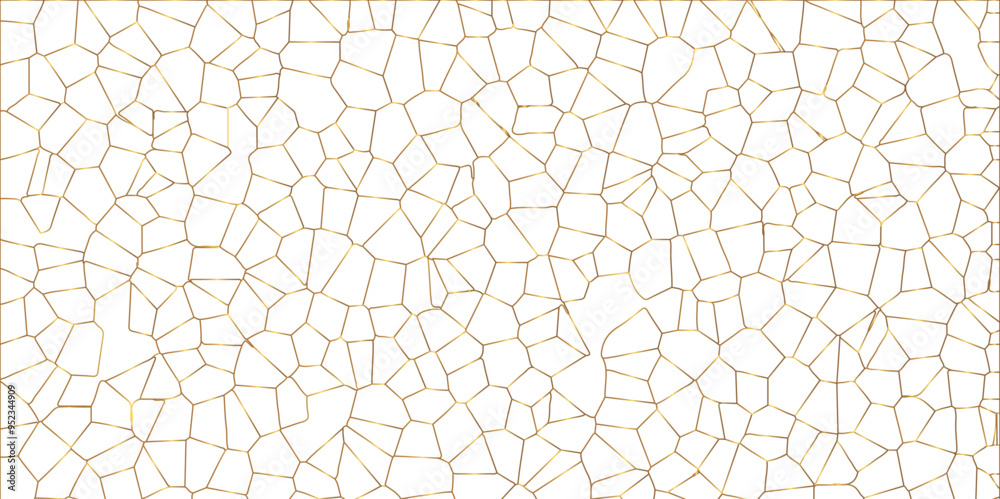white stains broken glass with golden stock line texture. geometric pattern with golden stock line vector Illustration. white broken wall paper in decoration. low poly crystal mosaic background. white stains broken glass with golden stock line texture. geometric pattern with golden stock line vector Illustration. white broken wall paper in decoration. low poly crystal mosaic background.