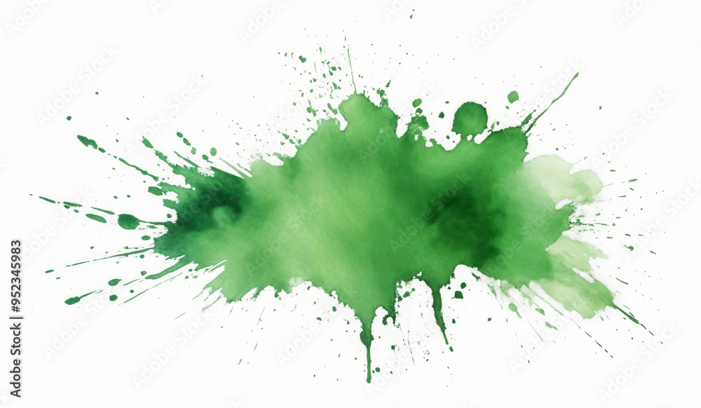 Green watercolor splash on white Green watercolor splash on white