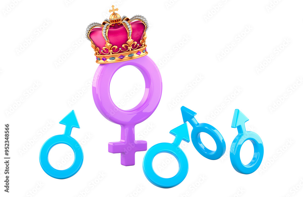 Matriarchy or Feminism, concept. 3D rendering isolated on transparent background Matriarchy or Feminism, concept. 3D rendering isolated on transparent background