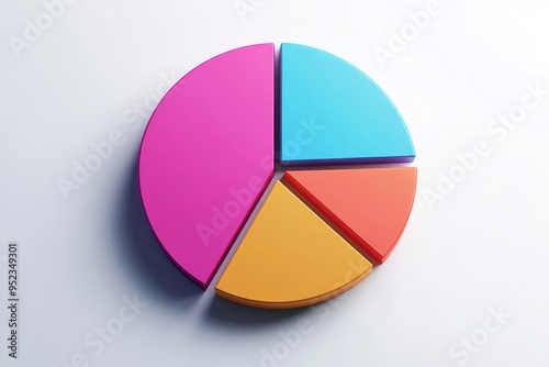 Free Download Abstract pie chart, simple segments, minimal flat design illustration on white background, copy space for stock photo with minimal concept, No logo, No Trademark, No text - GFXLoad