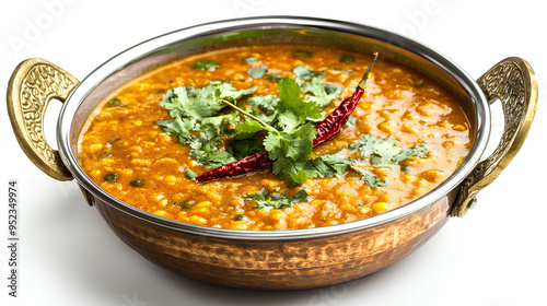 Delicious dal tadka isolated on white background