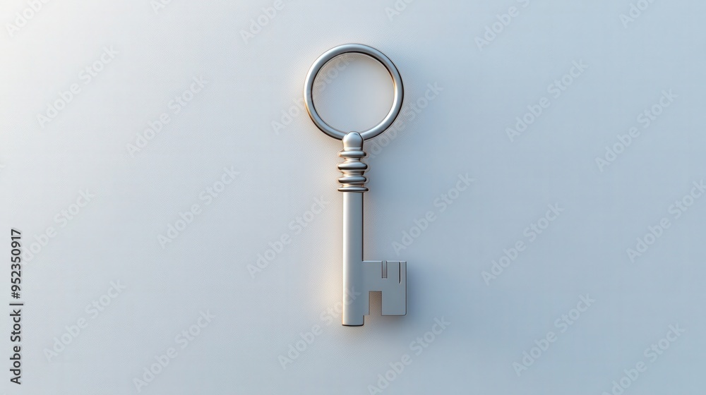 Key unlocking a door, clean lines, minimal flat design illustration on white background, copy space for stock photo with minimal concept, No logo, No Trademark, No text Key unlocking a door, clean lines, minimal flat design illustration on white background, copy space for stock photo with minimal concept, No logo, No Trademark, No text